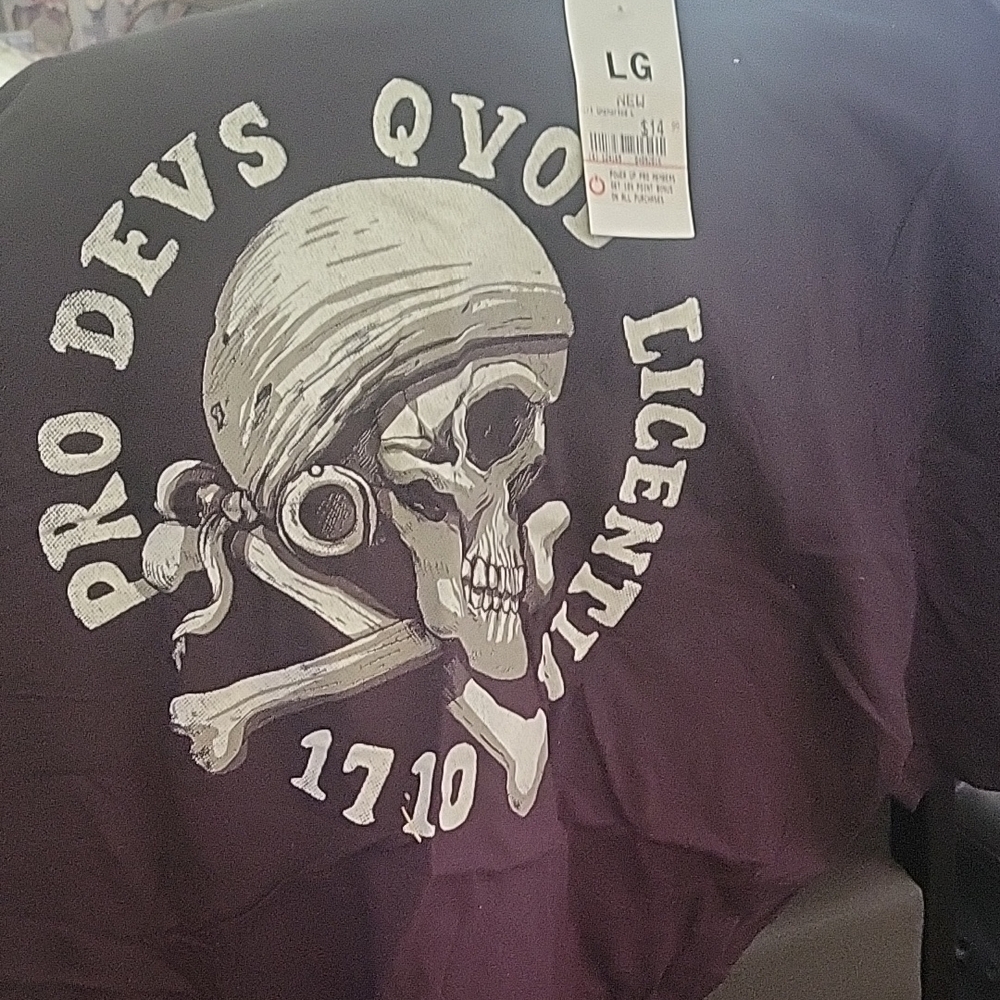 Skull & Crossbones Graphic Tee in Deep Purple